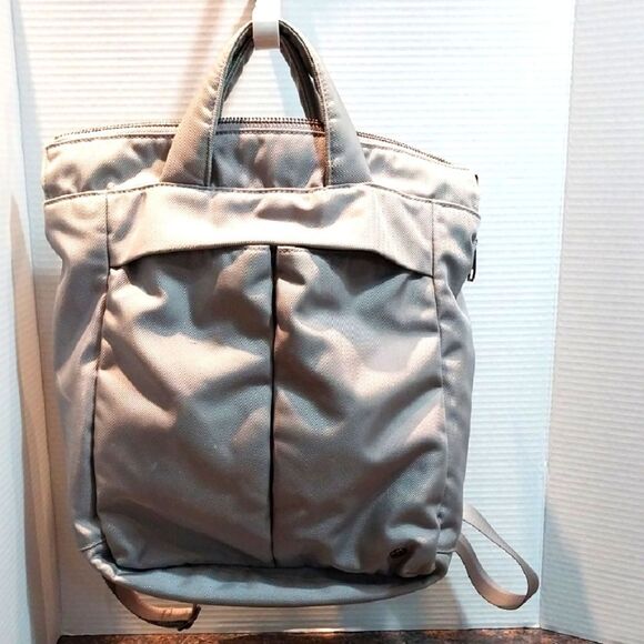 LULU LEMON Gray Backpack with Dual Handles For Toting AROUND TOWN..NEW CONDITION - Picture 1 of 11